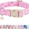 Faygarsle Dog Collar Pink Bow Cotton Adjustable Pet Collar-0