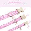 Faygarsle Dog Collar Pink Bow Cotton Adjustable Pet Collar-4