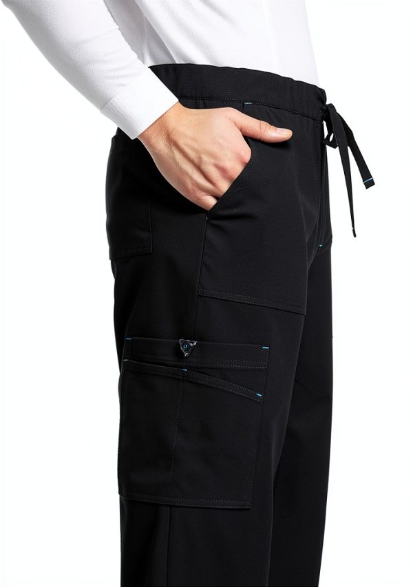 KOI Mens Medical Scrub Pants Elastic Waist Six Pockets-2