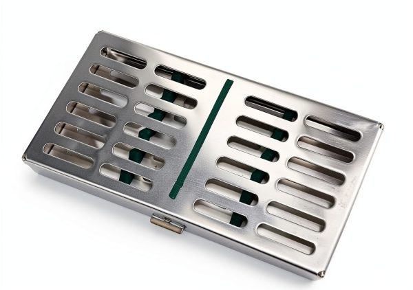 Stainless Dental Autoclave Cassette Rack Tray 7 Instruments Green WSI-2