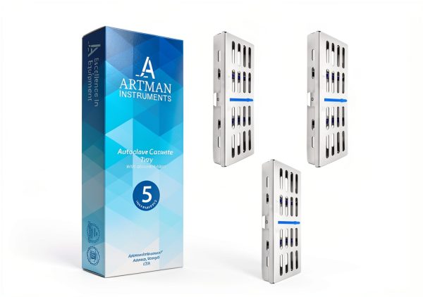 ARTMAN Cassette Rack for 5 Dental Tools Silicon Grip Autoclavable-0