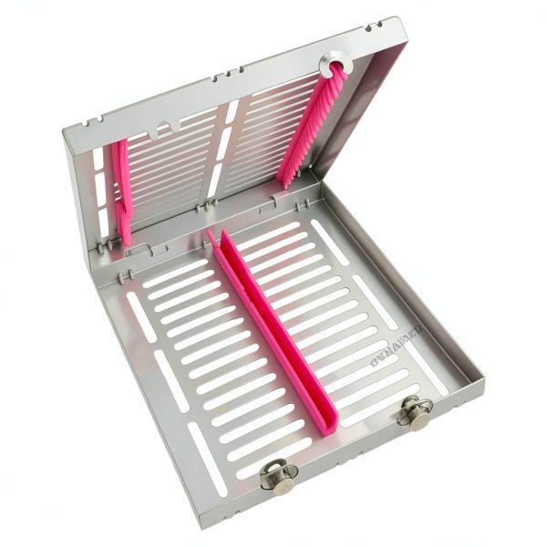 Dental Autoclave Cassettes Rack Pink CYNAMED 4RT7A8-90 15 Instruments-1