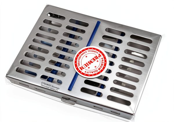 German Steel Dental Cassette Rack Tray by MMD Holds 10 Instruments-4