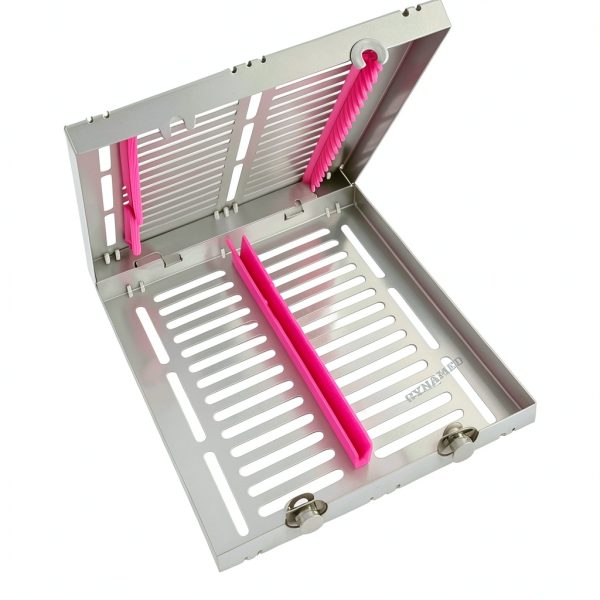 Dental Autoclave Cassettes Rack Pink CYNAMED 4RT7A8-90 15 Instruments-2