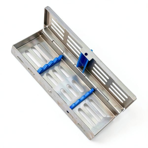 German Dental Autoclave Cassette Rack - CYNAMED Blue 5-Instrument Tray-1