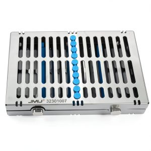 JMU Dental Autoclave Sterilization Cassettes for 10 Instruments, Detachable Instrument Cassette Rack, Blue-0