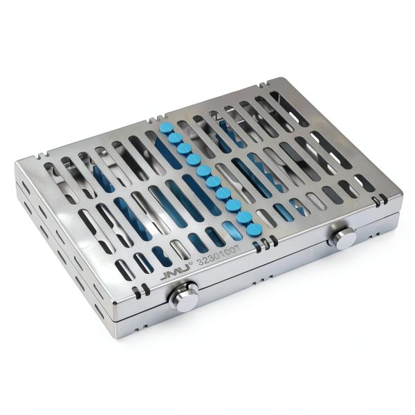 JMU Dental Autoclave Sterilization Cassettes for 10 Instruments, Detachable Instrument Cassette Rack, Blue-8