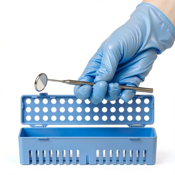 JMU Dental Instrument Sterilizat Case, Plastic Autoclavale Cassette Case, 1 Pack, Blue-5
