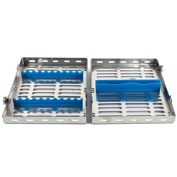 JMU Dental Autoclave Sterilization Cassettes for 10 Instruments, Detachable Instrument Cassette Rack, Blue-7