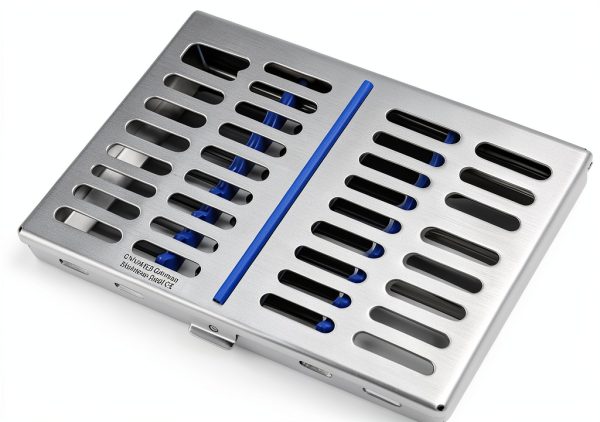 German Stainless Dental Instruments Autoclave Sterilization Cassette 7.25" X 5" X 0.75" Tray Racks Box for 10 Instruments-3