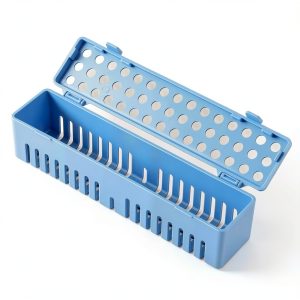 JMU Dental Instrument Sterilizat Case, Plastic Autoclavale Cassette Case, 1 Pack, Blue-0