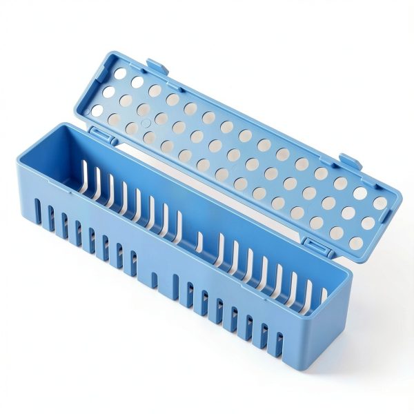 JMU Dental Instrument Sterilizat Case, Plastic Autoclavale Cassette Case, 1 Pack, Blue-0