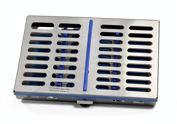 German Stainless Dental Instruments Autoclave Sterilization Cassette 7.25" X 5" X 0.75" Tray Racks Box for 10 Instruments-0