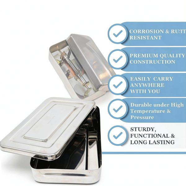 Stainless Steel Surgical Dental Sterilizer Box A2Z SCILAB 10L x 6W x-4