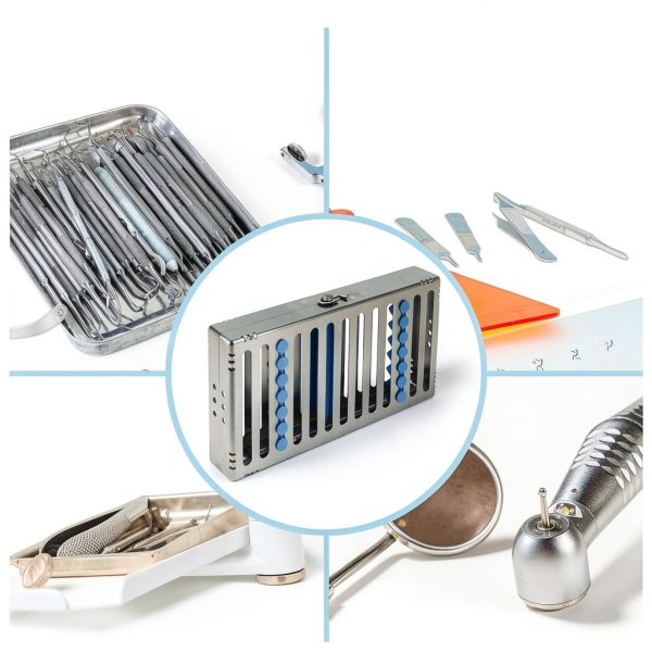 JMU Dental Sterilization Cassette for 7 Instruments Hinge Design Rack-6