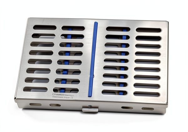 German Stainless Dental Instruments Autoclave Sterilization Cassette 7.25" X 5" X 0.75" Tray Racks Box for 10 Instruments-4