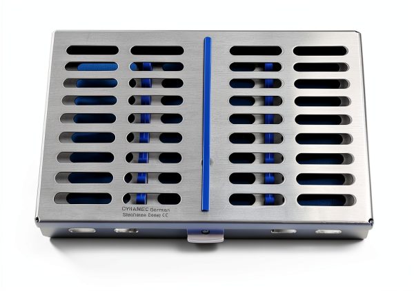 German Stainless Dental Instruments Autoclave Sterilization Cassette 7.25" X 5" X 0.75" Tray Racks Box for 10 Instruments-6