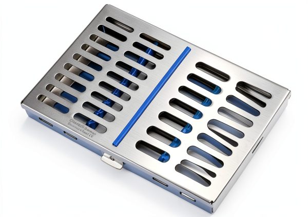 German Stainless Dental Instruments Autoclave Sterilization Cassette 7.25" X 5" X 0.75" Tray Racks Box for 10 Instruments-5