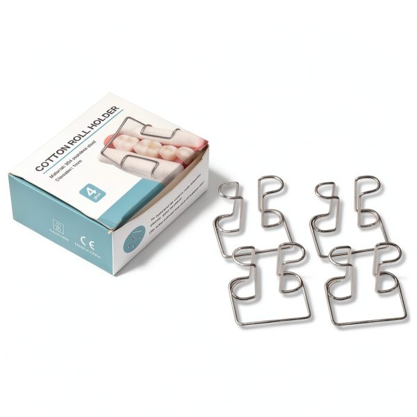 Angzhili 4 pcs Cotton Roll Holder,Autoclavable Stainless Steel Cotton Roll Clip,for Dental Lab or Dentist Clinic-0