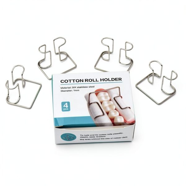 Angzhili 4 pcs Cotton Roll Holder,Autoclavable Stainless Steel Cotton Roll Clip,for Dental Lab or Dentist Clinic-2