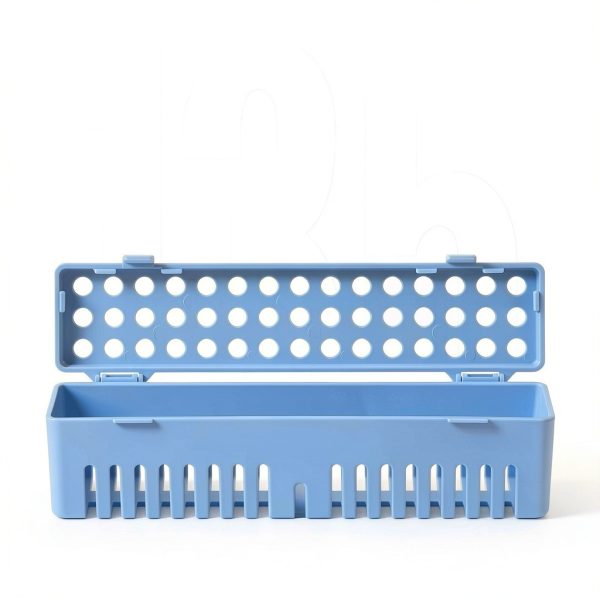 JMU Dental Instrument Sterilizat Case, Plastic Autoclavale Cassette Case, 1 Pack, Blue-1