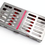 New Premium German Stainless Dental Autoclave Sterilization Cassette Rack Box Tray for 7 Instruments Pink-0