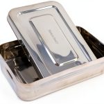 Stainless Steel LAB Dental Sterilizer Instrument Box, Organizer Jewelry/Tool Storage Tray with Lid - 8L x 5W x 2H-0