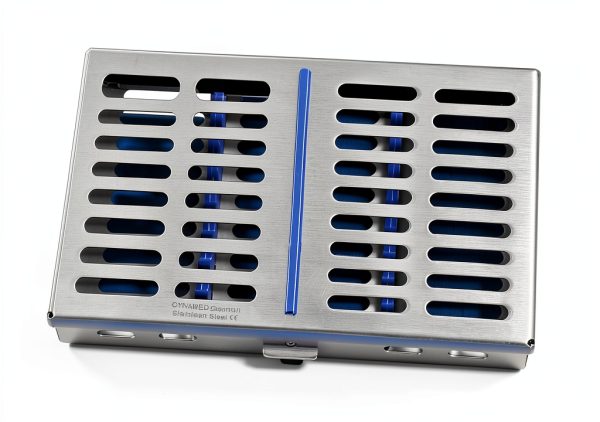 German Stainless Dental Instruments Autoclave Sterilization Cassette 7.25" X 5" X 0.75" Tray Racks Box for 10 Instruments-7